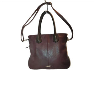 David Jones Paris Leather Shoulder Bag in Plum
